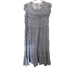 Universal Thread Blue Floral Ruffle Hem Dress XXL cottagecore feminine plus size